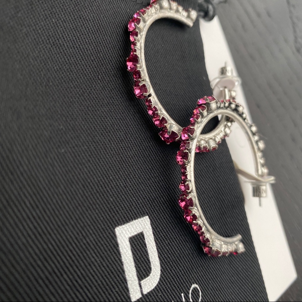 DANNIJO Alicia Swarovski Crystal Hoop Earrings - Picture 3 of 7